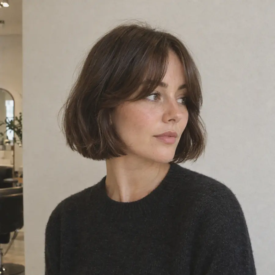Bob mit Curtain Bangs